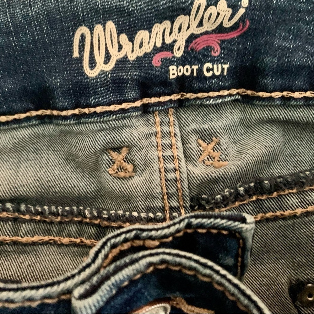 Wrangler Dark Blue Boot Cut Jeans - 9/10 X 30 - Picture 3 of 10